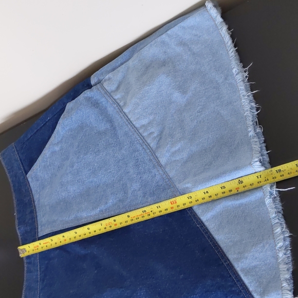 Zara Denim Patchwork Mini Skirt | Blue Jean Skirt - Picture 10 of 10